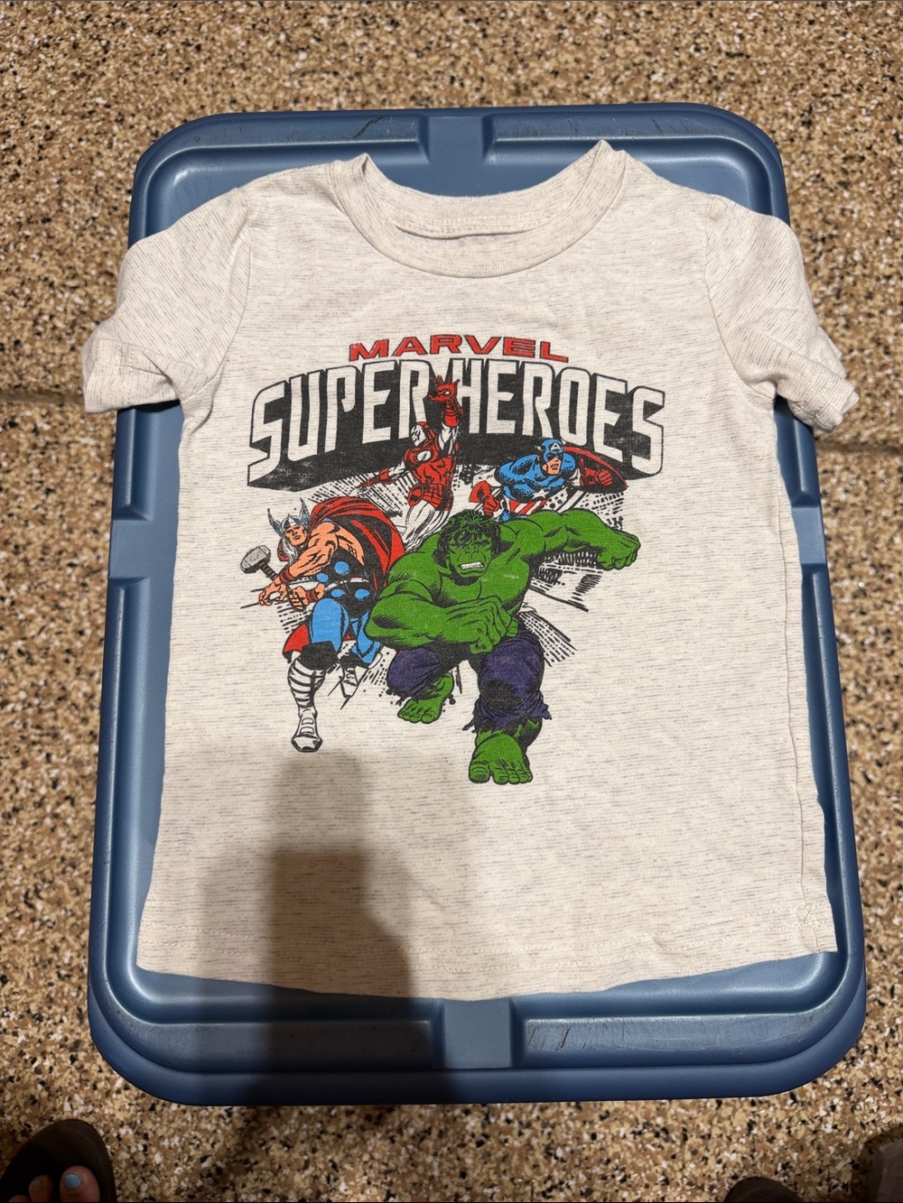 Marvel Superheroes Kids T-Shirt - Heather Gray with Green Hulk Graphic 24 months